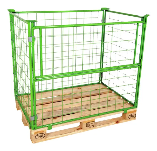 ESB Gitteraufsatzrahmen 80 cm RAL 6017 10 x 10 - Gitteraufsatzrahmen für stabile Lagerung, ideal zur Erhöhung von Regalen und optimal für die Organisation von Materialien.