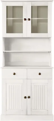 Buffet HOME AFFAIRE "Liotta" - Weißes Massivholz-Buffet mit 3 verstellbaren Einlegeböden - Buffets - Stilvolles Buffet aus massivem Kiefernholz mit 1 Schubkasten und 3 variabel einsetzbaren Einlegeböden für optimale Stauraumnutzung.