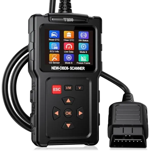 OBD2 Diagnosegerät T200 – Universelles Auto Auslesegerät für alle OBDII Fahrzeuge - Kompatibel mit 97% der OBDII-Fahrzeuge, bietet umfassende Diagnosefunktionen und eine benutzerfreundliche Oberfläche. Ideal für schnelle Fehlerdiagnosen und Zeitersparnis beim Fahrzeugcheck.