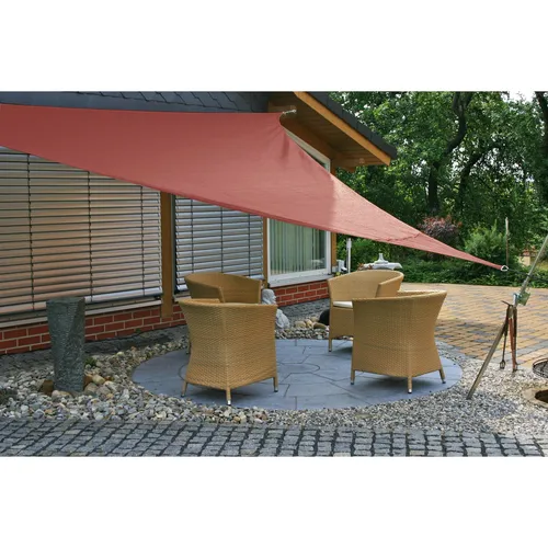 EDUPLAY 160115 Sonnenschutz Sonnensegel 3,6x3,6x3,6m Dreieck - Wasserabweisendes Sonnensegel in Rot, ideal für Garten oder Terrasse. Schützt vor Sonne und sorgt für angenehme Schattenplätze.
