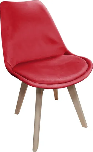 HTI-Living Esszimmerstuhl Atlanta Velvet Rot - Eleganter Esszimmerstuhl mit Samtbezug und stabilen Holzfüßen. Ideal für stilvolle Innenräume, bietet Komfort und eine maximale Belastbarkeit von 120 kg.