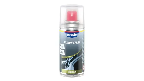 presto Silikonschmierstoff Spray 150 ml - Vielseitiger Silikonschmierstoff für reibungslose Bewegungen und Schutz von Oberflächen. Ideal für den professionellen Einsatz in verschiedenen Anwendungen.