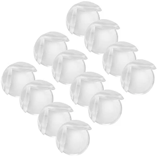 com-four® 12x Eckenschutz, Kantenschutz für Tisch, Stuhl, Regal - Kindersicherung Stoßschutz aus Silikon, Schutz für Babys und Kleinkinder, transparent - selbstklebend (12 Stück - rund)