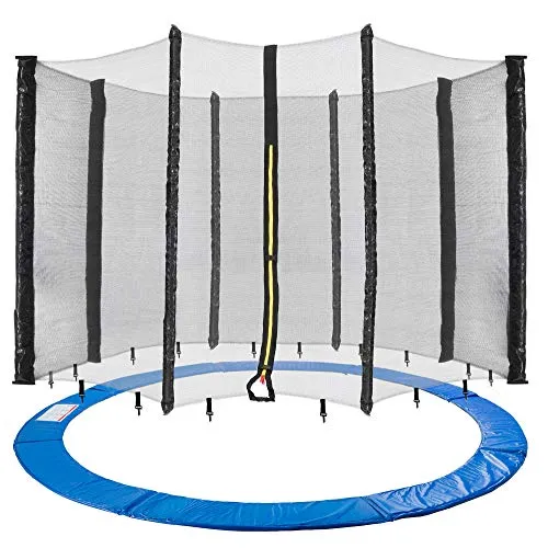 AREBOS Trampolin Sicherheitsnetz + Randabdeckung 305 cm - Trampoline & Zubehör mit umfassendem Randschutz und Sicherheitsnetz in Blau. Ideal für sicheres Springen und vielseitige Fitnessaktivitäten im Innen- und Außenbereich.