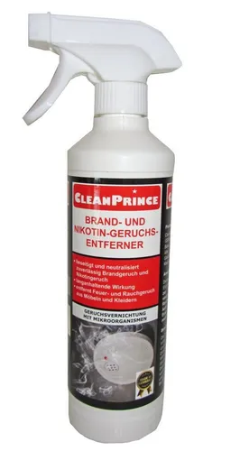 0,5 Liter Brand- und Nikotingeruchs-Entferner - Effektiver Geruchsentferner in 500 ml Sprühflasche, neutralisiert zuverlässig unangenehme Gerüche von Brand und Nikotin, ideal für Möbel und Textilien.