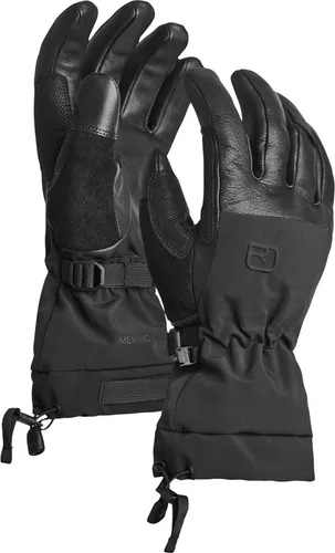 Ortovox Merino Freeride 3 Finger Glove - Unisex Handschuhe M schwarz - Wasserdichte 3-Finger-Skihandschuhe aus Leder für optimalen Grip und Wärme. Ideal für Snowboard, Ski und Freeride. Robustes Material mit isolierender Merinowolle.