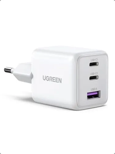 UGREEN USB C Ladegerät 30W 3-Port GaN II Netzteil PD Schnellladegerät Kompatibel mit iPhone 17, 17 Pro Max, Air, 16, 15, 14, 13, 12, iPad, Galaxy S25, S24, S23, Pixel 9 (Weiß)