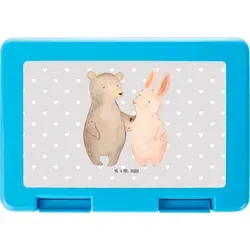 Mr. & Mrs. Panda Brotdose Bär und Hase Umarmen - Grau Pastell - Geschenk, Lunch box, Heiratsantrag, Snackbox, Freunde, Umarmung, Hocheitstag, Freu... - Grau