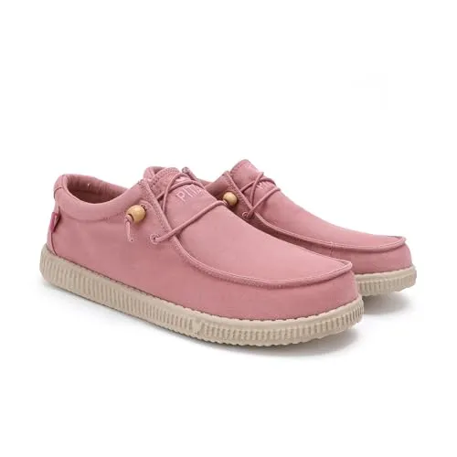 Walk in Pitas WP150 Wallabi Washed Lila Slipper - Wanderschuhe aus 100% Baumwolle für ultimativen Komfort, ideal für entspannte Tage und Ausflüge. Schlupfdesign und Zugband sorgen für einfaches An- und Ausziehen.
