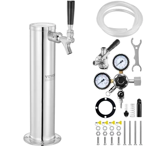 VEVOR Einzelhahn-Kegerator-Turm-Kit - Kegerator-Bierturm mit S-System-Fasskupplung, ideal für die perfekte Bierausgabe zu Hause oder bei Partys. Kompakt und hochwertig für beste Ergebnisse.