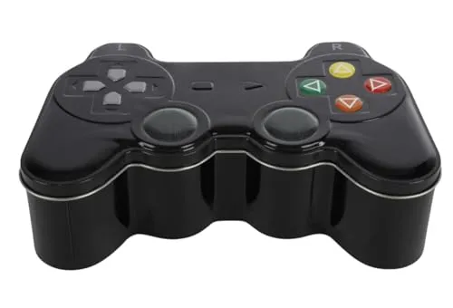 BURI Controller Brotdose Metalldose im PS2 Controller Design - Vorratsdose Aufbewahrungdose Blechdose für die Schule im 3D Motiv 23x14cm aus Metall