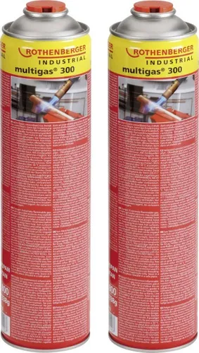 Rothenberger Multigas 300 Duo-Pack 2 Stück à 600 ml Gasgemisch Schraubkartuschen