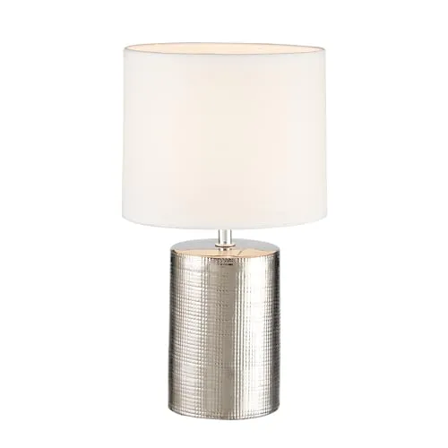 FISCHER & HONSEL Tischleuchte Prata - Elegante Tischleuchte in Silber, hochwertige Verarbeitung und wechselbares Leuchtmittel, ideal für stilvolle Innenräume.