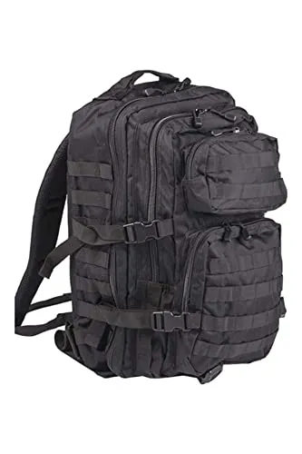 MILTEC US Assault Pack Large 36L Rucksack - Schwarz, ideal für Outdoor-Abenteuer - Robuster Rucksack mit cleverer Aufteilung, 36L Volumen und Platz für einen 15-Zoll-Laptop. Ideal für alle Outdoor-Aktivitäten.