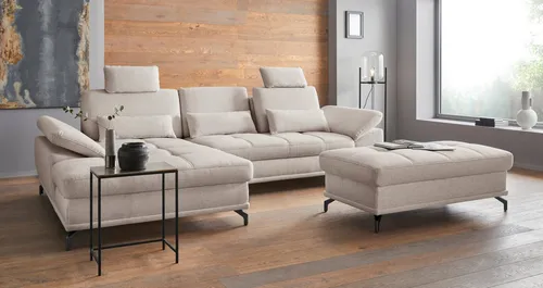 Places of Style Ecksofa Costello L-Form - Ecksofa mit Sitztiefen- und Armteilverstellung, bietet individuellen Komfort und pflegeleichte Materialien – ideal für dein modernes Wohnzimmer.