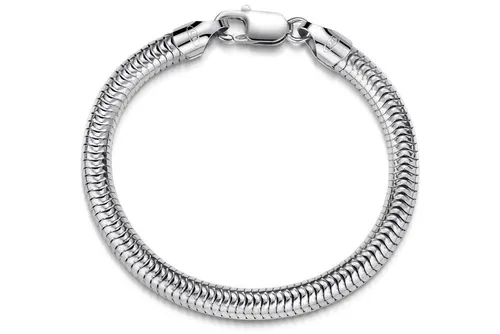 Silberkettenstore Silberarmband Schlangenkette Armband 6mm - 925 Silber, Länge wählbar von 18-25cm