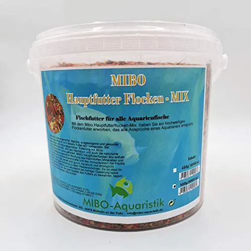 MIBO Flockenfutter 5.000 ml / 850 g Fischfutter Hauptfutterflocke für alle Zierfische