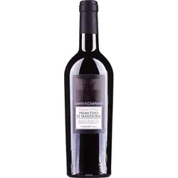 Conte di Campiano Primitivo di Manduria 2022 - 15er Set, Versandkostenfrei! - Rotwein Set mit intensivem Rubinrot und fruchtigen Aromen. Ideal zu rotem Fleisch und Käse, perfekt für besondere Anlässe.