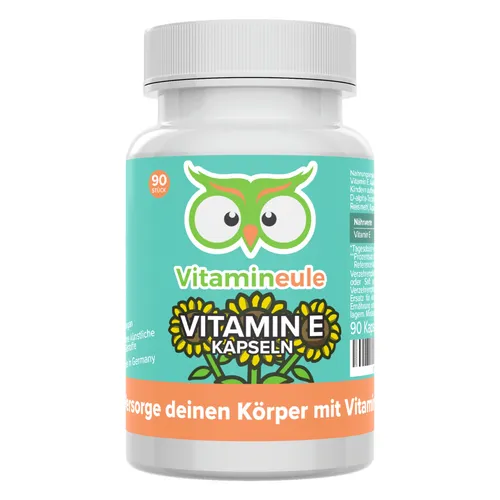 Vitamineule Vitamin E Kapseln - 100 mg natürliches Vitamin E - Vitamine - Hochwertige Kapseln mit 100 mg natürlichem Vitamin E, frei von künstlichen Zusatzstoffen und Allergenen, ideal für deine Gesundheit.