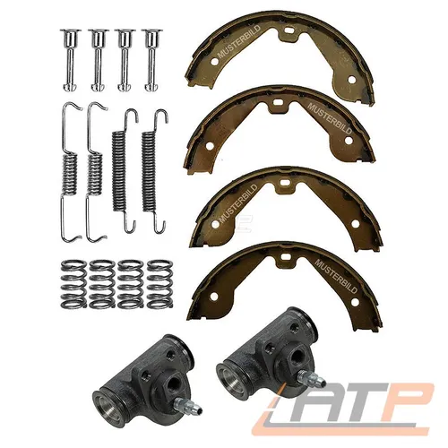 2x RADBREMSZYLINDER + BREMSBACKEN TROMMELBREMSE HINTEN FÜR AUDI 80 90 B3 1.6-1.8