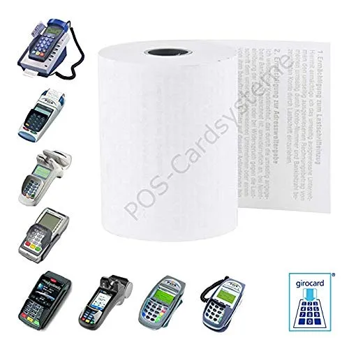 EC-Cash Thermorollen 57mm x 40mm für Ingenico & Verifone - Hochwertiges Thermopapier, ideal für EC-Geräte wie Ingenico und Verifone, mit 5 Jahren Druckgarantie bei richtiger Lagerung, inklusive 365 Tage kostenlose Hotline.