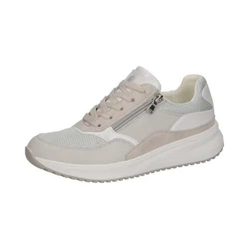 Plateausneaker WALDLÄUFER "H-MARA", Damen - Sportliche Plateausneaker in Komfortweite H, aus hochwertigem Leder und Textil, mit rutschhemmender Sohle und herausnehmbarer Innensohle für optimalen Tragekomfort.