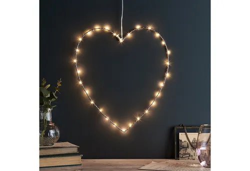 Lights4fun LED Stern Micro LED Herz rosegold