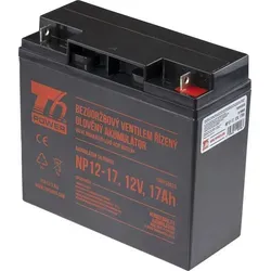 T6 Power NP12-17 Batterie, 12V, 17Ah - Batterien & Akkus - Hochwertige wartungsfreie VRLA-Batterie mit 12V und 17Ah, ideal für Elektromotoren und USV-Systeme, stoßfest und positionsunabhängig einsetzbar.