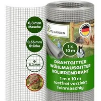 TTL GARDEN Drahtgitter 1m x 10m - Rostfrei und feinmaschig - Hochwertiges Drahtgitter (1m x 10m) mit 6,3mm Maschen, verzinktem Stahl für hohe Stabilität. Ideal für den sicheren Schutz von Tieren und Pflanzen. Bissresistent und langlebig, perfekt für Gartenprojekte!