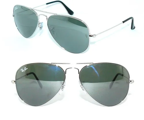Ray-Ban RB 3025 AVIATOR LARGE METAL Unisex-Sonnenbrille - Sportbrillen mit silbernem Metall-Gestell und grauen Gläsern, ideal für stilvolle Sonnenschutz und optimalen Tragekomfort.