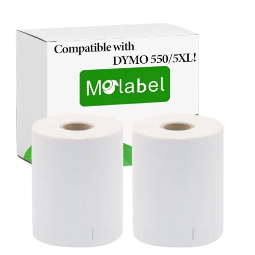 Molabel Versandetiketten - 2 Rollen für Dymo S0904980-4" x 6" (104 mm x 159 mm) Kompatibel mit Dymo LabelWriter 450 Druckern - 220 Etiketten pro Rolle