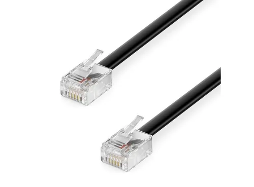 deleyCON deleyCON 10m Telefonkabel Modularkabel 6P4C Westernkabel RJ11 auf LAN-Kabel