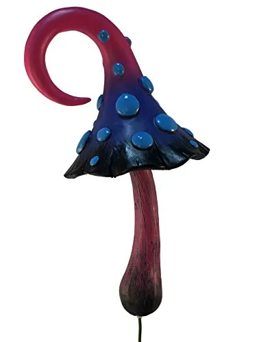 GlitZGlam Magischer Rosa, Schwarz und Blau Miniatur Pilz für einen Miniatur Feengarten. EIN Feengarten GNOME Accessoire - for The Fairy Garden
