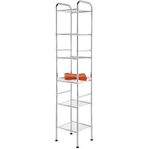 FERIDRAS Scaffale 6 rip.crom.32x28x170h - Praktisches Bücherregal - Elegantes Bücherregal mit 6 Einlegeböden in Chrom-Optik, ideal für die Aufbewahrung und Präsentation Ihrer Bücher und Deko-Artikel.