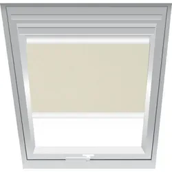 Roto Sichtschutzrollo Beige 1-R03, 114x180 cm (11/18), Aluminiumschiene,Elektro,QT4,Roto