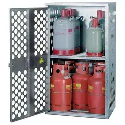 Flüssiggasflaschenschrank - 4x33kg, 10x11kg oder 18x5kg - Caravan-Zubehör für sichere Lagerung von Propangasflaschen im Außenbereich, mit robustem feuerverzinktem Stahl und effektiver Durchlüftung.