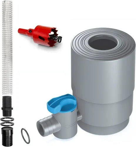 YourCasa Regentonne Regensammler Regendieb [Downpipe50] mit Absperrhahn und Sieb - Praktischer Regensammler für eine effiziente Regenwassernutzung. Aus robustem Material, mit integriertem Filter und Absperrhahn für eine einfache Handhabung.