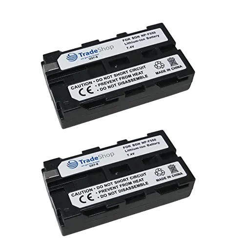 2X Trade-Shop Kamera Li-Ion Akku 2400mAh für Sony DCR-VX1000 HDR-AX-2000 DCR-TR-7 DCR-VX-1000 ersetzt NP-530 NP-730 NP-930 NP-F330 NP-F730 NP-F930 NP-F550