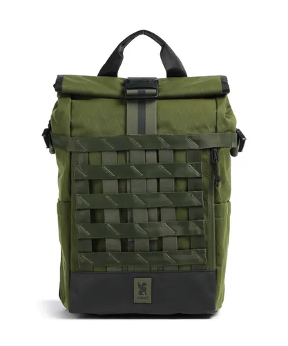 Chrome Barrage 18L Rolltop Rucksack olivgrün - Fahrradrucksäcke mit 15″ Laptopfach, aus robustem Nylon und recyceltem Polyester für höchste Langlebigkeit und Stil.