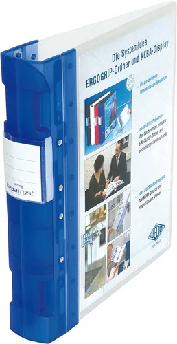WEDO Aktenordner Präsentationsordner Ergogrip ICE A4 50mm blau - Ordner für A4-Unterlagen mit robuster 4-Ring Mechanik, ideal für eine professionelle Präsentation und sichere Aufbewahrung.