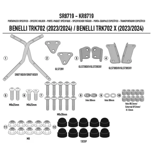 ATTAC. SP. BENELLI TRK702/TRK702 X '23 Gepäckträger - Hochwertiger Gepäckträger von Portapacchi, speziell für Benelli TRK702/TRK702 X '23 entwickelt, ideal für sicheres und bequemes Reisen.
