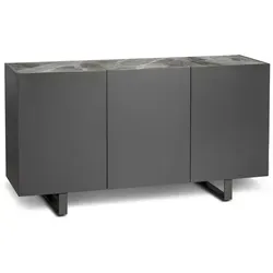 Pegaso 3-türiges Sideboard aus Keramik - dunkelgrau - Elegantes 3-türiges Sideboard (150 x 45 x H 85 cm) aus hochwertiger Grigrio-Keramik und stabiler MDF-Struktur. Ideal für stilvolle Aufbewahrung in Ihrem Wohnzimmer.