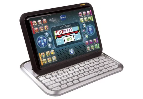 2 in 1 Tablet, Lerncomputer - schwarz silber, vielseitig einsetzbar und ideal für kreative Lernspiele