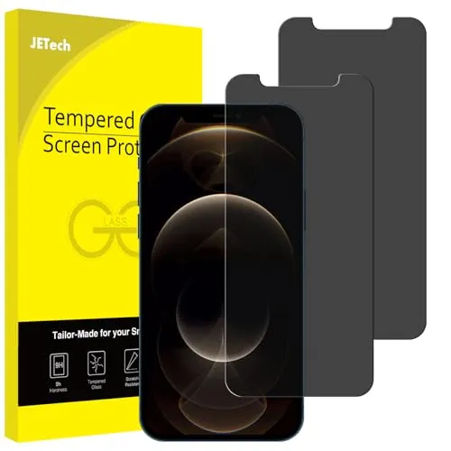 JETech Sichtschutz Kompatibel mit iPhone 12 Pro Max 6,7 Zoll, Anti-Spähen Privatsphäre Schützen Folie Blickschutzfolie, 2 Stück