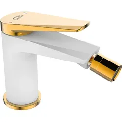 Rubio White Gold Stand-Bidetarmatur mit Stöpsel – Eleganz für Ihr Badezimmer - Hochwertige Rubio Bidetarmatur in Weiß und Gold, einfach zu montieren und mit praktischem Klick-Klack-Stöpsel. Genießen Sie modernes Design und geprüfte Qualität für Ihren täglichen Komfort.