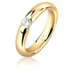 Nenalina Damen Silberring Spannring mit Cubic Zirkonia - Eleganter Damenring aus 925 Sterling Silber, vergoldet mit 4 mm Cubic Zirkonia, ideal als Verlobungsring oder modisches Accessoire für jeden Tag.