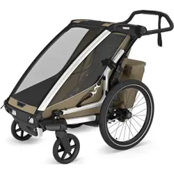 Thule Chariot Cross 2 Single Fahrradanhänger - Fahrradanhänger für aktive Eltern, wandelbar in Kinderwagen mit einfachem Raddrehmechanismus und Sicherheitsfeatures für höchsten Komfort.