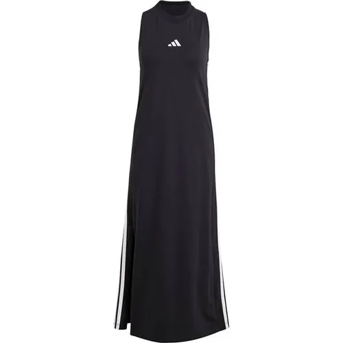 adidas Sportswear Shirtkleid W 3S SJ DRE - Sportlich und bequem in Schwarz - Kleider - Sportliches Shirtkleid aus 93% Baumwolle, ideal für Laufen und Freizeit, mit angenehmem Tragekomfort und regulärer Passform.