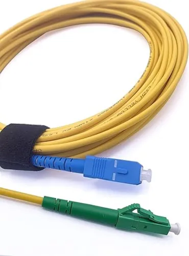 Elfcam - 0,5m Glasfaser-Kabel LC/APC auf SC/UPC Stecker für FRITZ!Box, Simplex 9/125µm OS2 Patchkabel, Lichtwellenleiter LSZH (0,5M)
