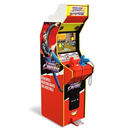 Arcade1Up TIME CRISIS Arcade Game - TV-Spielekonsolen, originalgetreue Nachbildung des Klassikers von 1995 mit 4 Spielen und einem beeindruckenden 17” LCD Bildschirm für ein nostalgisches Spielerlebnis.